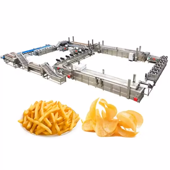 Industrial Fried Frozen French Fries Deoiling Making Machine Potato Chips Production Line Price