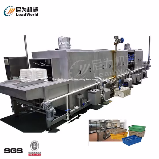 Automatic Farm Fruit Vegetable Turnover Box Washer Turnover Tray Crate Washing Machine Washer Cleaner
